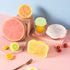 Silicone Stretch Lids Set for Food Storage, Fruit Pattern Food-grade Reusable Silicone Sealing Food Covers for Fresh-keeping Bowl Container Microw...