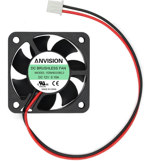ANVISION 40mm x 10mm DC 12V Brushless Cooling Fan, Dual Ball Bearing, 2 Pin...