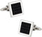 Black Crystal Grid Cufflinks with Presentation Box...