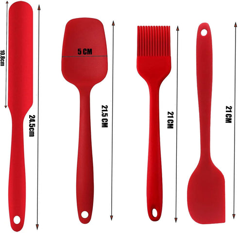 Silicone Spatula Set, Nonstick Cookware Heat Resistant Scrapers Kitchen Utensils for Baking, Cooking, Cake Frosting Spatula, Rubber Spatulas Spoon...