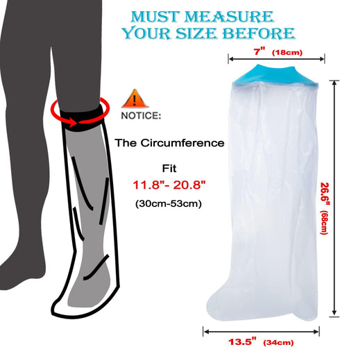 Asunby Waterproof Cast Covers for Shower Leg Kids Wound Barrier Bandage Protector Child for Bath,Watertight Cast Bag long for Foot Ankle Orthopedi...