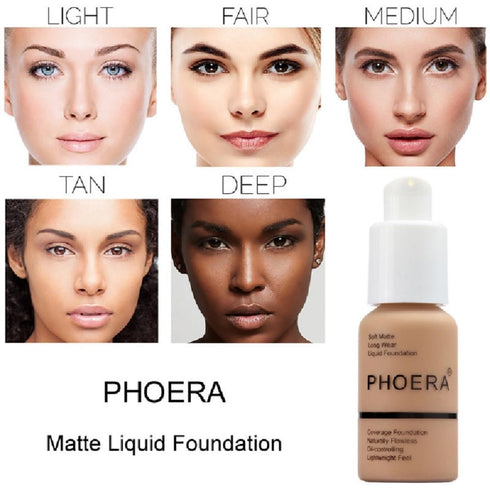 2 Pack PHOERA Foundation, Flawless Soft Matte 24HR Oil Control Full Coverage Foundation Makeup for Women.102 Nude-30m...