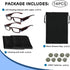 2 Pcs Reading Glasses with Lights for Men and Women Led Readers Fashion Glasses for Reading Lighted Magnifier Nighttime Reader Compact Full Frame ...