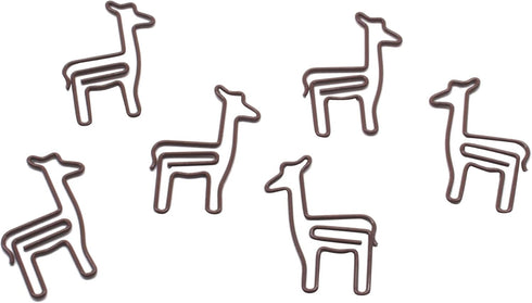 100 Count Giraffe Shaped Paper Clips Great for Paper Clip Collectors or Office Gift - Comes in Round Tin with Lid and Gift Box (Brown)...