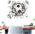 3D Soccer Stickers, Art Ball Soccer Wall Decal for Kids Room, FFootball Vinyl DIY Soccer Wallpaper for Boys Bedroom Playroom Living Room Window Do...