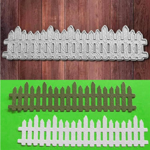 LZBRDY 1.6 by 6.4 Inch Wooden Fence Embossing Metal Cutting Dies for Scrapbooking Card Making Birthday Thanksgiving Christmas Craft Die Cuts Stenc...