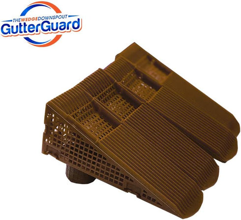 Downspout Gutter Guard - Eliminates Downspout Pipe Clogs from Leaves and Debris - 4-Pack (Brown)...