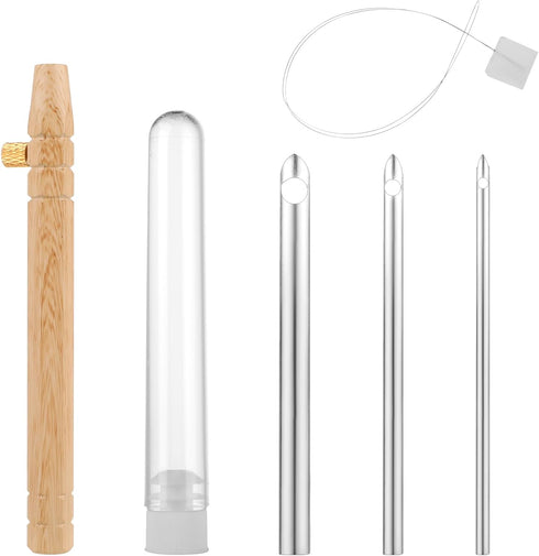 6 Pcs Punch Needle Tool Punch Needle Kit 2.5/3.5/5mm Metal Punch Needle Punch Needle Threader Punch Needle Set with Storage Tube Beginner DIY Craf...