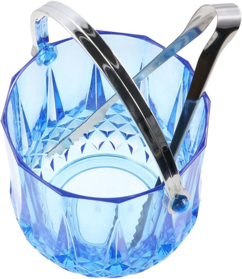 Acrylic Champagne Bucket with Stainless Steel Ice Tongs Portable Ice Bucket Clear Ice Container Reusable Wine Bucket Transaprent Beer Bucket for H...