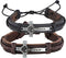 Christian Brands St Benedict Medal Crucifix Leather Bracelet, Set of 2...