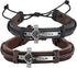 Christian Brands St Benedict Medal Crucifix Leather Bracelet, Set of 2...