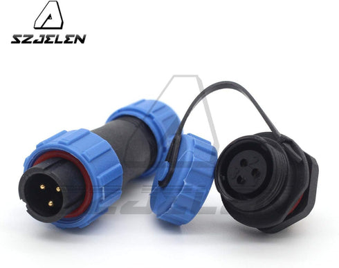 SP13 2pin/3pin/4pin/5pin/6pin/7pin/ 9pin Waterproof Aviation Cable Wire Connectors Plug Socket,IP67 Electrical Cable Connector (3pin, Panel Mount-...