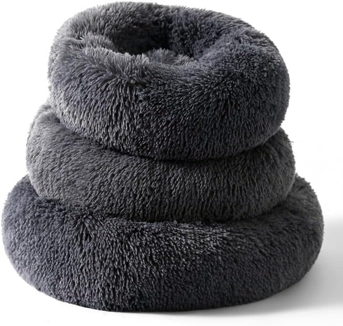 Donut Dog Bed Cat Bed Fluffy Calming Pet Bed Dog Round Bed Cat Round Bed Warm Kitten Nest Ideal for 3Kg Pet...