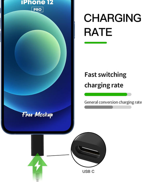 3Pack USB C Female to Lightning Male Adapter, Fast Charging, Reliable, Safety, Premium Material, 1 Year Warranty...