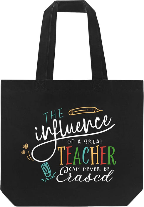 ELEGANTPARK Teacher Gifts for Women Teacher Bag for Appreciation Week Retirement Valentines Day Birthday Graduation Christmas Thank You Black Cott...