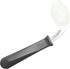 Rehabilitation Advantage Right Handed Grip Easy Coated Offset Spoon, Gray...