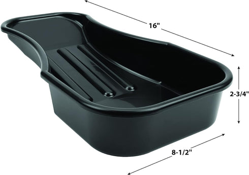 Performance Tool W4073 Heavy Duty 2.8 Quart Oil Drain Pan with Splash Guard and Tapered Spout for Lawn Equipment and Motorcycles...