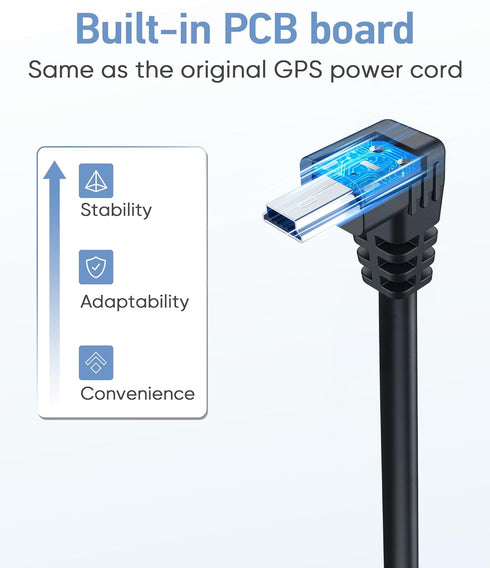 18AWG Charging Cable for Garmin GPS,(6.5Ft 2Pcs) Thicker GPS Power Cord,90 Degree Shielding Mini USB Charger Cable,Charging Adapter for Garmin GPS...