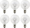 Wax Warmer Bulbs 6 Pack, G50 25 Watt Light Bulbs for Full Size Scentsy Warmers, E12 Base G16.5 Globe Clear Bulb for Candle Wax Warmer, Long Lifesp...