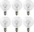 Wax Warmer Bulbs 6 Pack, G50 25 Watt Light Bulbs for Full Size Scentsy Warmers, E12 Base G16.5 Globe Clear Bulb for Candle Wax Warmer, Long Lifesp...