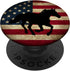 Patriotic Distressed American Flag Black Horse PopSockets Adhesive PopGrip...