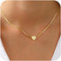 Gold Initial Heart Necklace for Women Girls 14K Gold Plated Letter Necklace Dainty Gold Herringbone Chain Heart Choker Necklace Personalized Name ...
