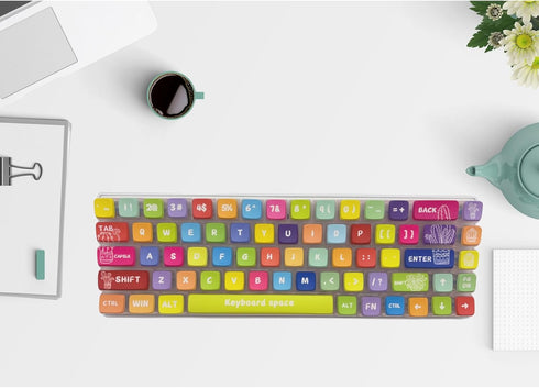 Rainbow Dye Sub PBT Keycaps,Pudding Keycaps Set, Custom Keycaps for Mechanical Gaming Keyboard,Shine Through Keycaps,Keycaps 60 Percent,Keycaps 75...