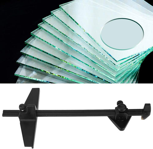Glass Cutter Circular Glass Cutting Tool, Round Strips Glass Cutter Heavy Duty Hand Operated Glass Cutter, Adjustable Glass Cutting Tool for DIY A...