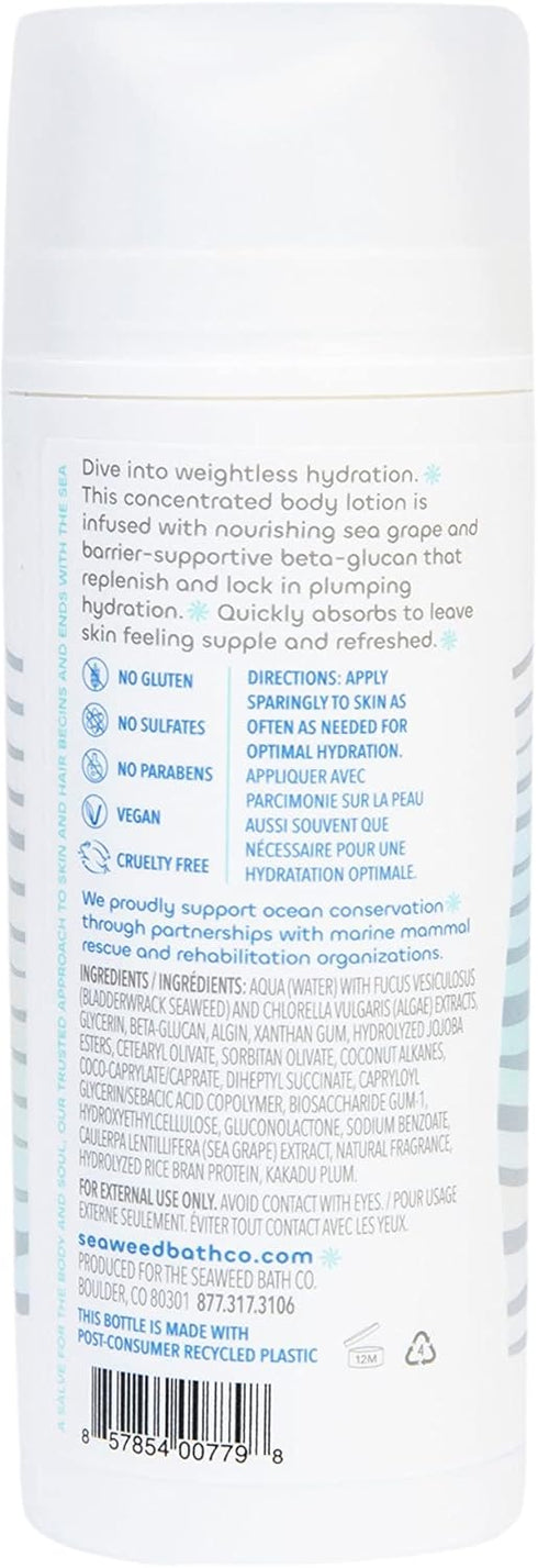 Seaweed Bath Co. Melt-in Water Lotion, Mediterranean Blue Tansy Scent, 4 Ounce, Sustainably Harvested Seaweed, Sea Grape, Beta-Glucan...