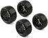 4 Pack RC Buggy Tires 12mm Hex Wheels and Tires 1/10 Off Road RC Buggy Wheels and Tires Tyres Set w/Lock Nuts and Wrench for Bandit VXL Tornado HS...