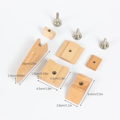 3Pcs Wooden Sandpaper Block Set, Square Bevel Wedge Hand Sanding Block, Handmade Leather Edge Grinding Polishing Tool for DIY Leather Craft Access...
