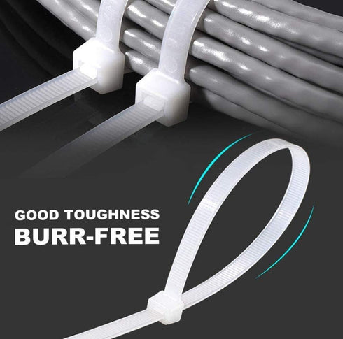 Zip Ties 16 Inch 100 per pack with 70 Pounds Tensile Strength Heavy duty cable ties White Self-Locking Nylon Wire Ties...