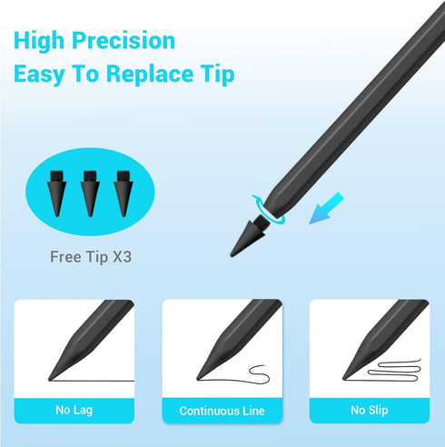 Stylus Pen for Apple Ipad Pencil - Stylus for iPad 9th 10th Generation Palm Rejection for Apple Pen 2018-2022 Ipad 6th 7th 8th 9th 10th Gen Mini 6...