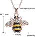 Elegent Crystal Yellow Little Bee Colored Glaze Drip Honey Bee Little Bumblebee Pendant Necklace...