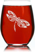 Dragonfly Stemless Wine Glass, 17 oz - Dragonfly Themed Gift for Men and Women...