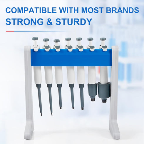 Pipette Stand, Lab Pipettor Holder, Plastic Linear Micropipette Rack, Hold Up to 7-8 Laboratory Pipettes (Pipettes Not Included)...
