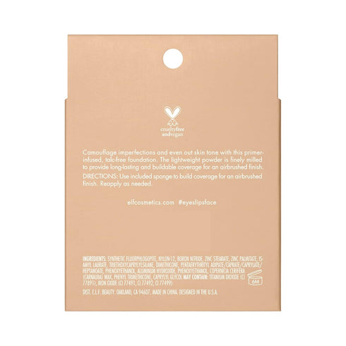 e.l.f. Camo Powder Foundation, Lightweight, Primer-Infused Buildable & Long-Lasting Medium-to-Full Coverage Foundation, Light 210 N...