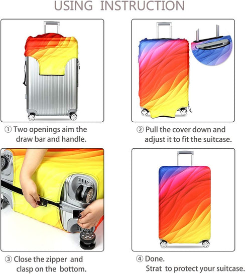 TRAVEL KIN Washable Travel Gear Cover, Thickened Luggage Cover, 18/24/28/32 Inch Suitcase Spandex Protective Cover (XL(29"-32" luggage), Paris)...