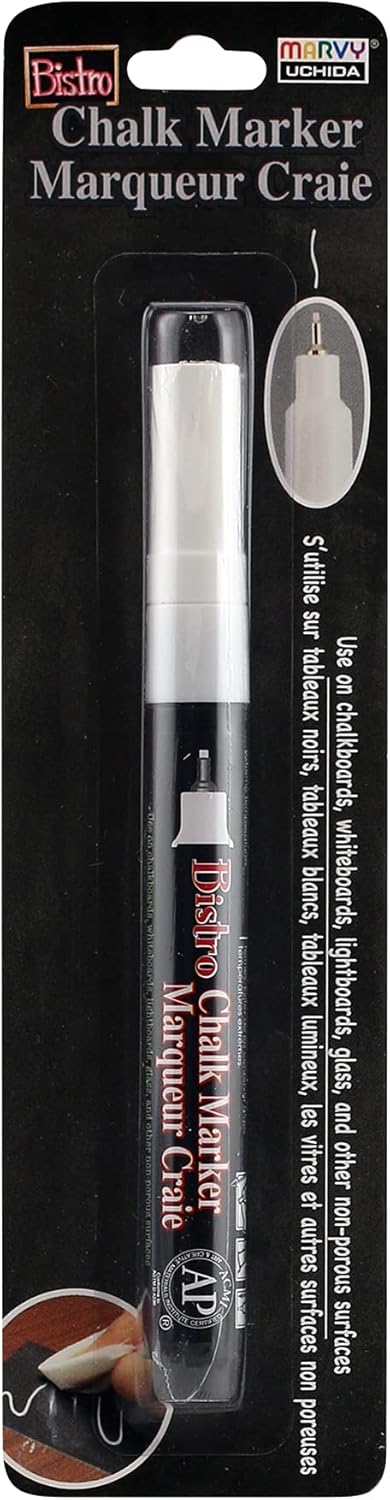Uchida of America Extra Fine Tip Bistro Chalk Marker, White...