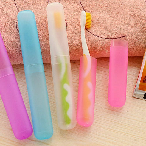5Pcs Travel Toothbrush Case Plastic Portable Dust-Proof Toothbrushes Holder Toothbrush Tube Container Toothbrush Carrying Case Cover Protector for...