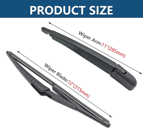 Rear Windshield Wiper Blade Arm Set for Nissan Rogue 2008-2013 / for Nissan Juke 2011-2016 / for Nissan Qashqai 2008-2013, Rear Windshield Wiper K...