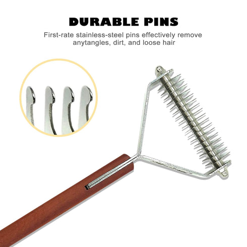 Grooming Rake with Teeth, Pets Shedding, Dematting and Grooming tool for Dogs and Cats with All Hair Types, Remove Loose Hair, Undercoat, Fur, Mat...