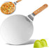 KSENDALO 10" Pizza Peel with Wooden Handle - Pizza Lifter & Stainless Steel Spatula for Baking, Serving Homemade Pizza, Cake and Pie | Non-Slip Pi...