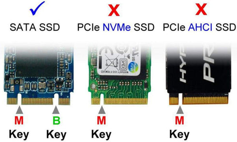 Cablecc Combo M.2 NGFF B-Key & mSATA SSD to SATA 3.0 Adapter Converter Case Enclosure with Switch...