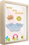 8x10 Shadow Box Frame Display Case with Letter Stickers, Display Case Box for Memorabilia, Baby Items, Crafts, Tickets and Photos (Natural Gray, 8...