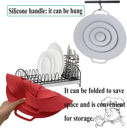 QTECLOR Pot Cover Spill Stopper Lid - Thicken Silicone Boil Over Spill Safeguard,FDA Food Grade Stopper Lid Cover for Pots and Pans, BPA-Free Inst...