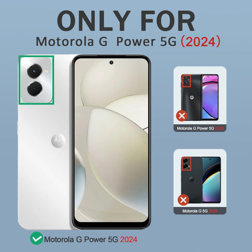 for Motorola Moto G Power 5G 2024 Case with Tempered Glass Screen Protector and Camera Lens Cover,Rotated Ring Stable Kickstand,Heavy Duty Shockpr...