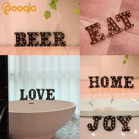 LED Illuminated Letter Marquee Signs - Alphabet Letters Lights for Wedding Birthday Party Christmas Night Light Lamp Home Bar Decoration (S - Blac...