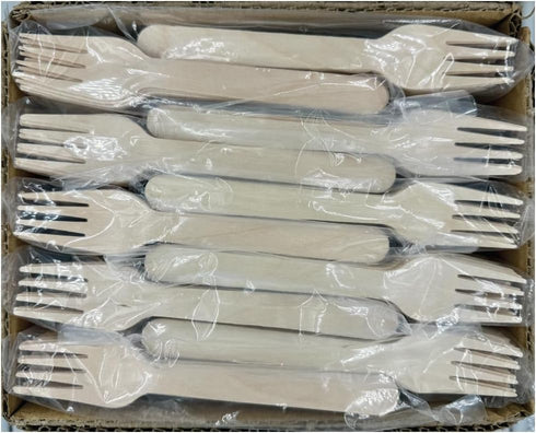 Disposable Wooden Forks (100 count), 6.5" Classic Style, 100% Compostable, Biodegradable, Sturdy, Heat Tolerant and Eco-Friendly....