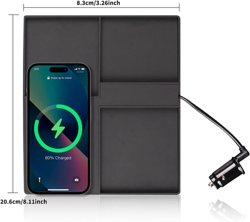 Compatible with Honda CRV 2023 Wireless Phone Charging Pad Silicone Material Dual Charging Ports Charger Station 15W Adapter for Smartphone...